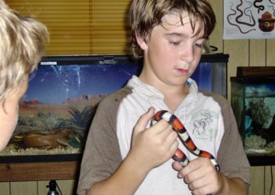 I'm holding a milk snake | Lakeland Christian's Visit | Creation Critters | Lakeland